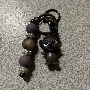 Purple and Brown Disneys Brother Bear Charm with Beaded Accents